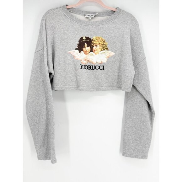 Fiorucci Tops - Fiorucci Vintage Angels cropped sweatshirt S in Grey